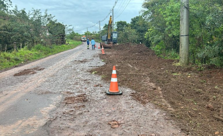 Obras na ERS-129 provocam bloqueio total em Roca Sales durante toda a semana