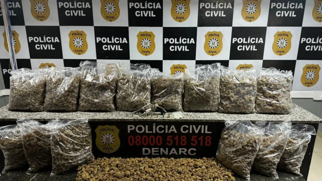 Polícia Civil apreende 7,5 kg de maconha avaliada em R$ 900 mil em Novo Hamburgo