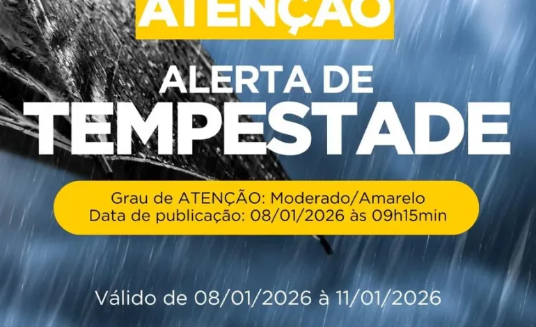 Defesa Civil de Encantado emite alerta para tempestades entre 8 e 11 de janeiro
