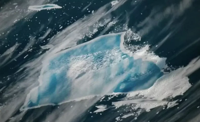 Iceberg A-23A na Antártida muda de cor e se aproxima da desintegração