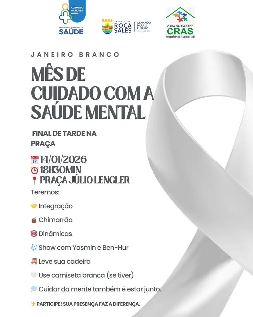 Roca Sales convida para abraçar a saúde mental em noite de união e bem-estar