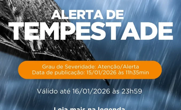 Encantado em Alerta para Tempestade com Granizo e Ventos de até 100 km/h