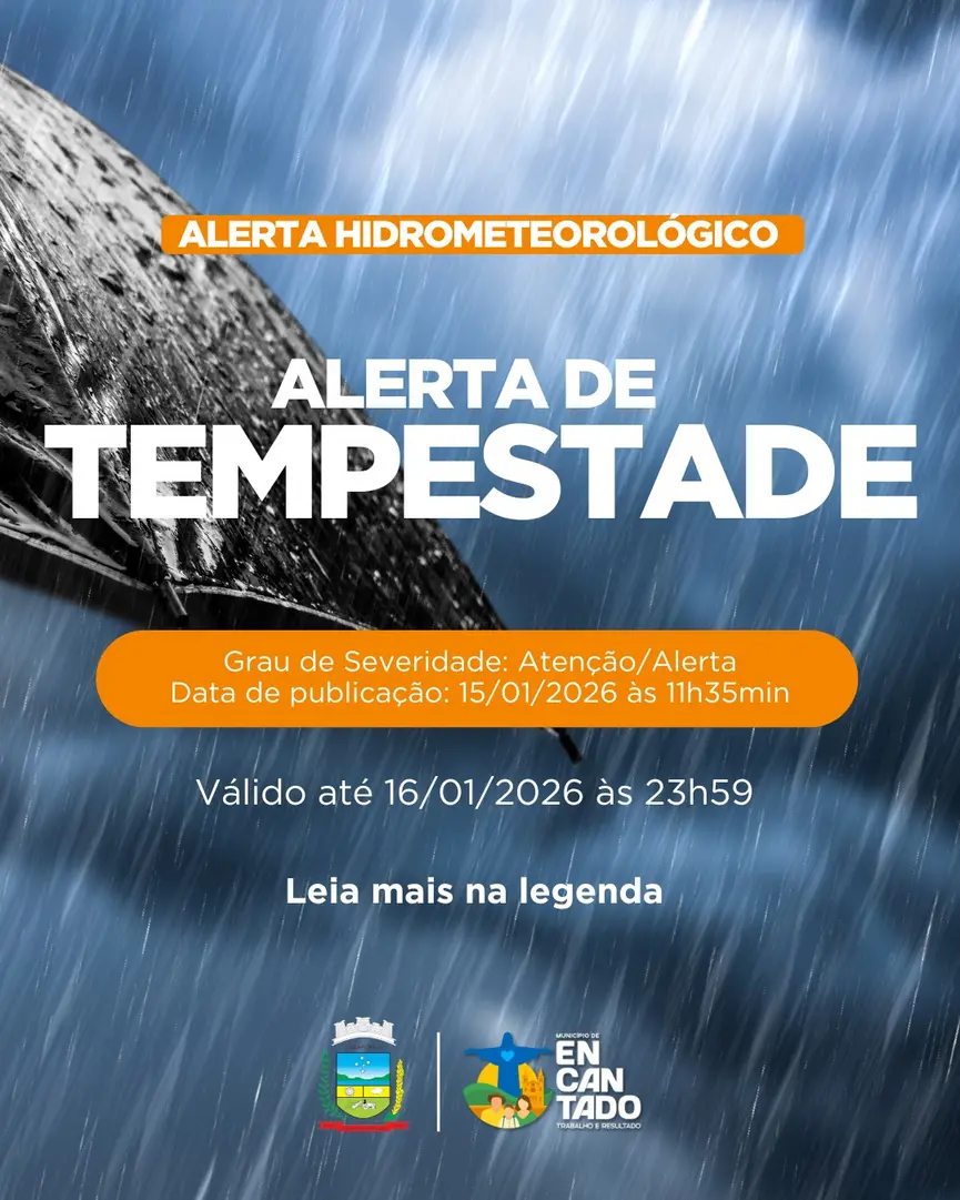 Encantado em Alerta para Tempestade com Granizo e Ventos de até 100 km/h
