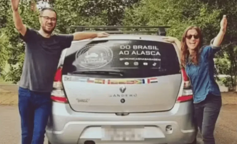 Casal gaúcho inicia expedição de dois anos rumo ao Alasca em carro popular