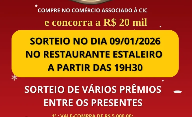 CIC Imigrante: Sorteio Natal Premiado muda de local por causa da chuva