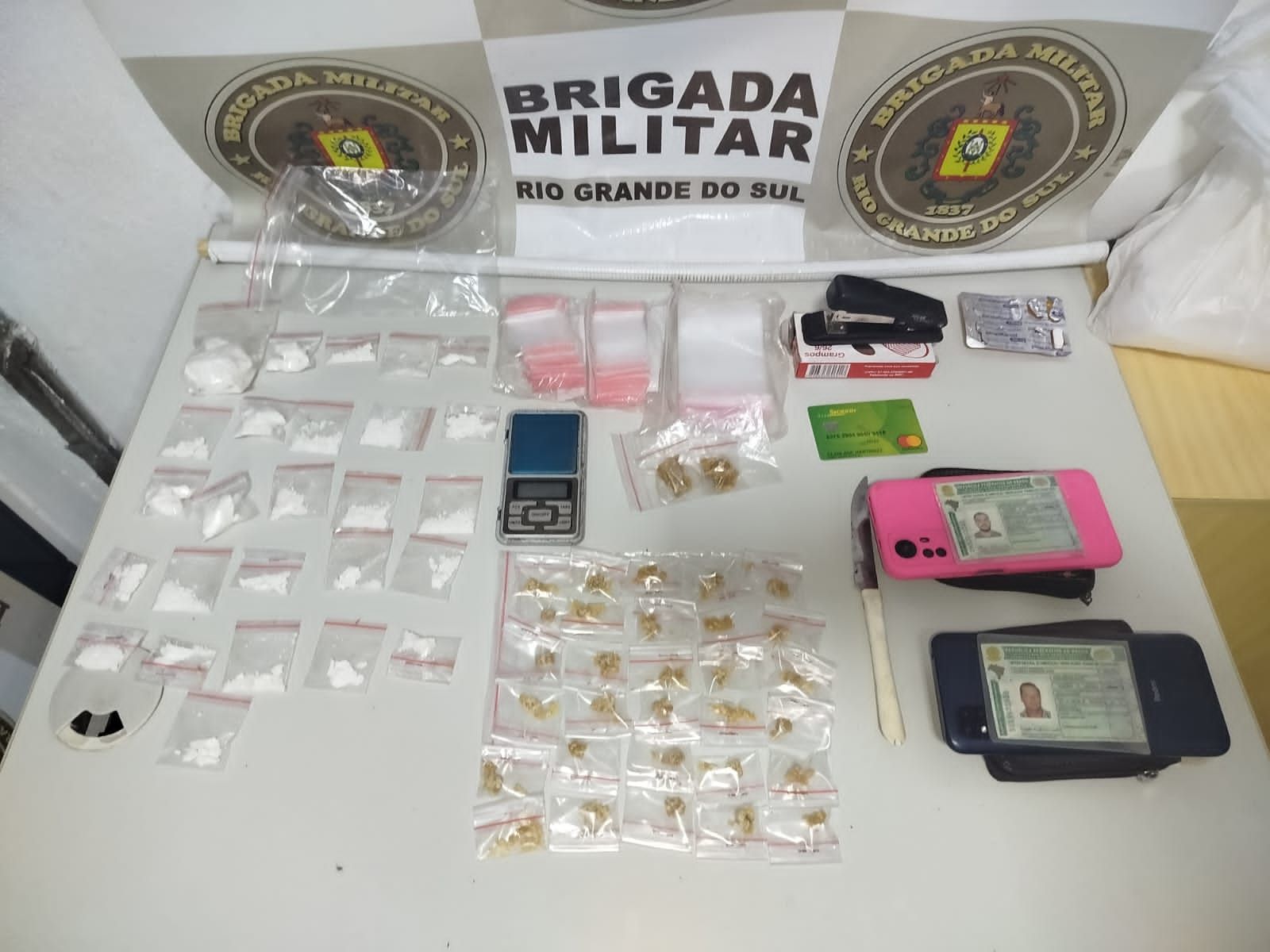 BM prende dois homens por tráfico em Palmas, interior de Arroio do Meio