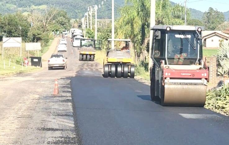 Obras da ERS-129 na Fazenda Lohmann superam 57% de execução
