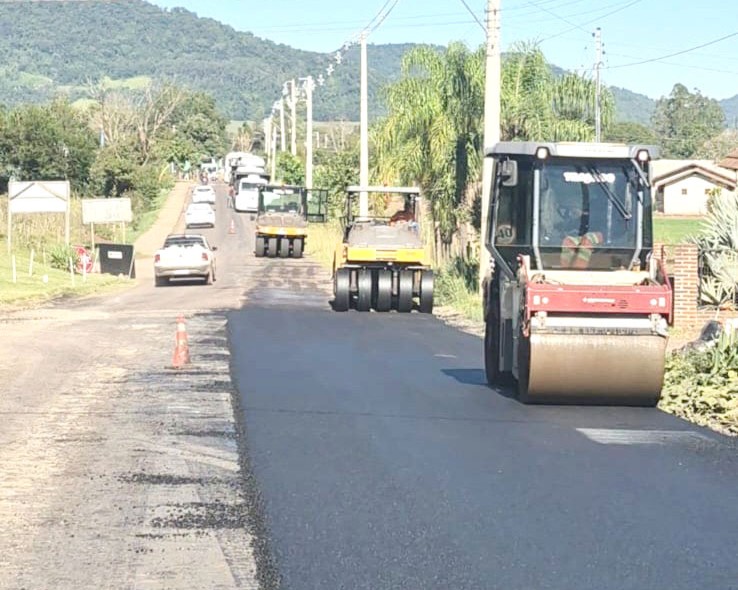 Obras da ERS-129 na Fazenda Lohmann superam 57% de execução