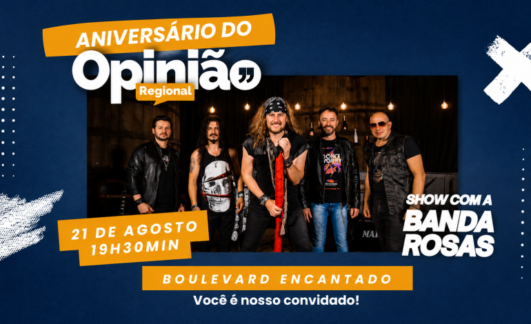 Jornal Opinião celebra 55 anos com show da Banda Rosas nesta sexta-feira