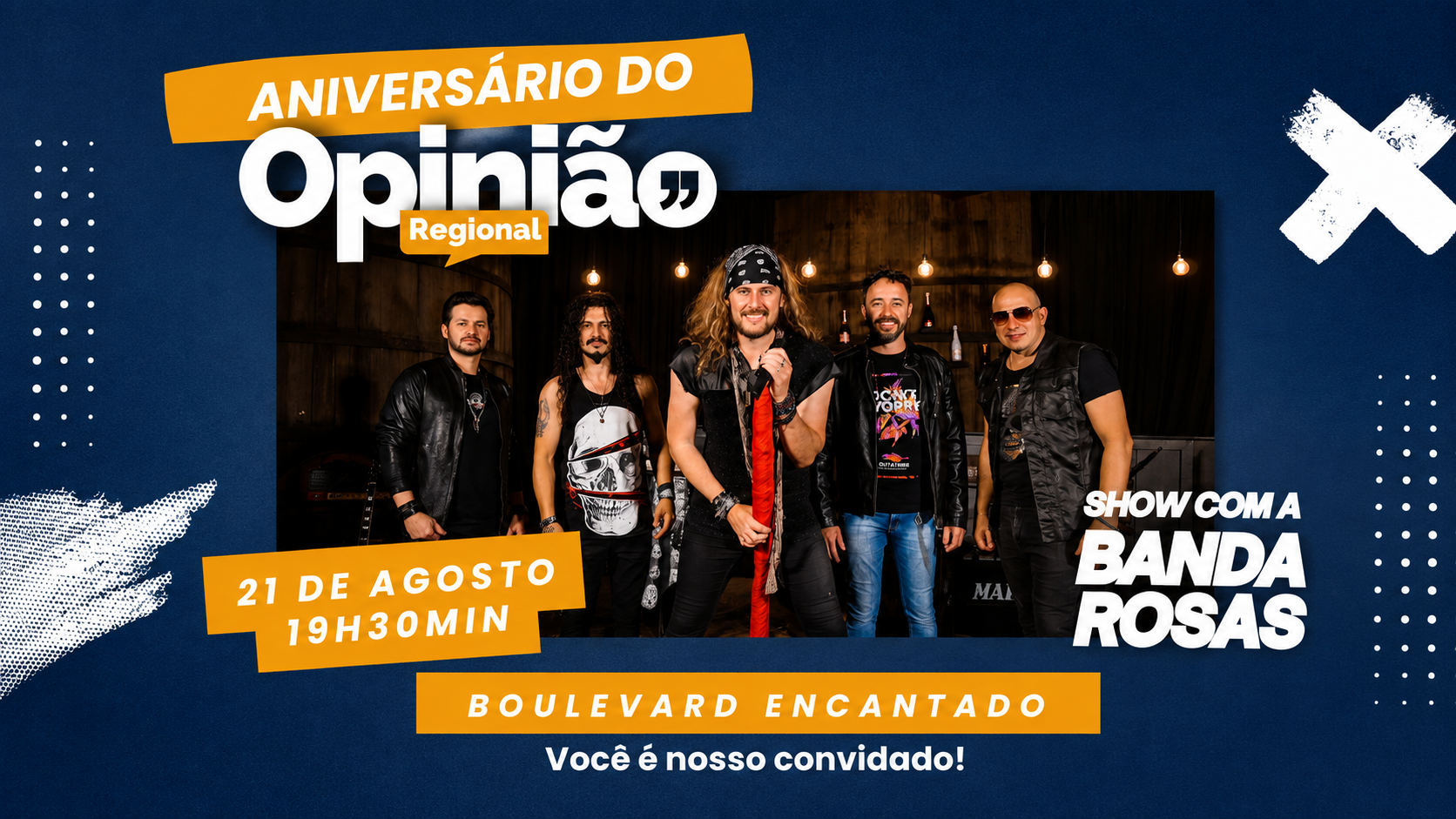 Jornal Opinião celebra 55 anos com show da Banda Rosas nesta sexta-feira