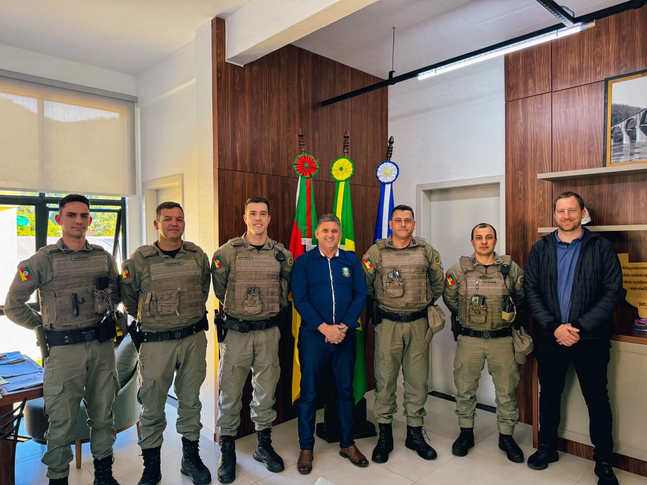 Prefeito Amarildo recebe novo comandante da Brigada Militar em Muçum
