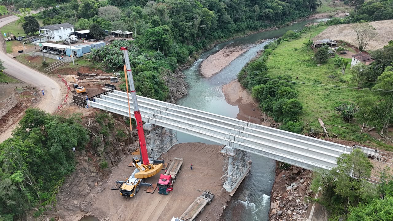 Ponte entre Relvado e Encantado chega a 70% de execução